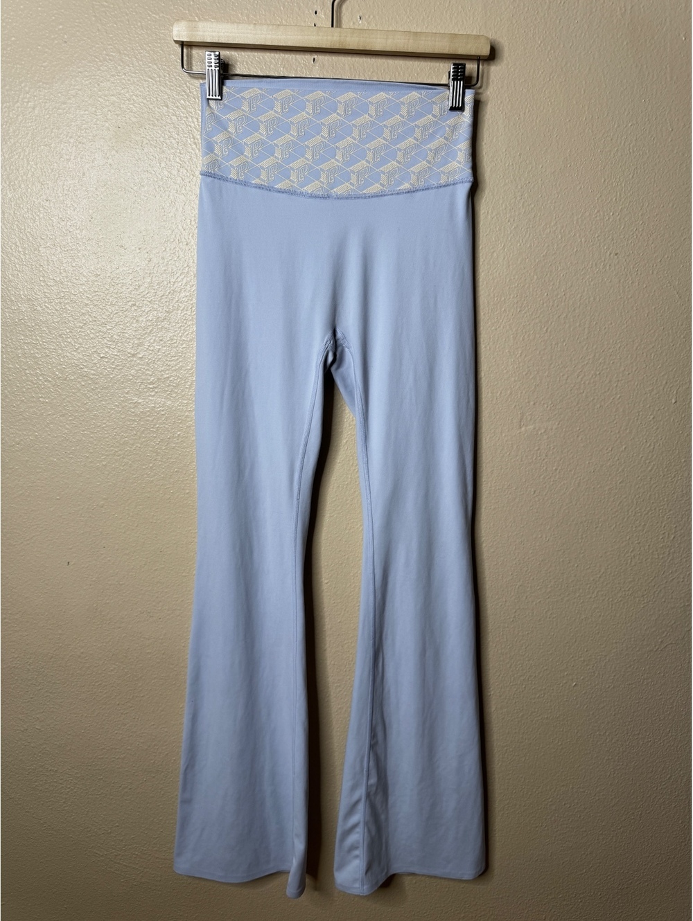 Victoria's Secret PINK Yoga Pants M Sky Blue Foldover Flare Y2K Athleisure